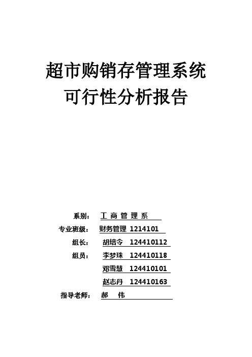 超市信息管理系统可行性分析报告