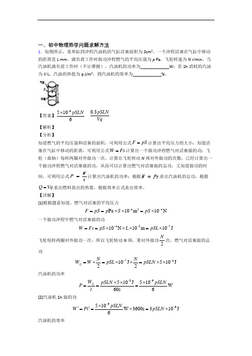 备战中考物理易错题精选-热学问题求解方法练习题附详细答案