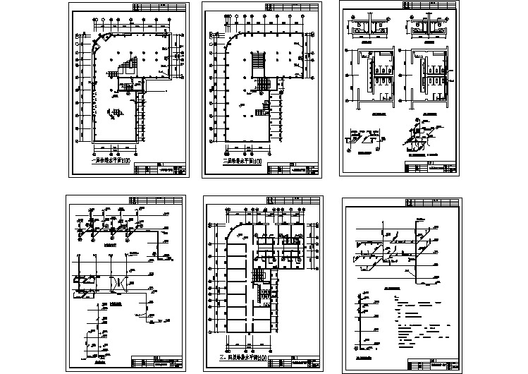 某4层商业公寓楼综合楼给排水施工cad详图