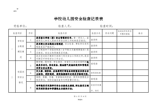 8.学校幼儿园安全检查记录表