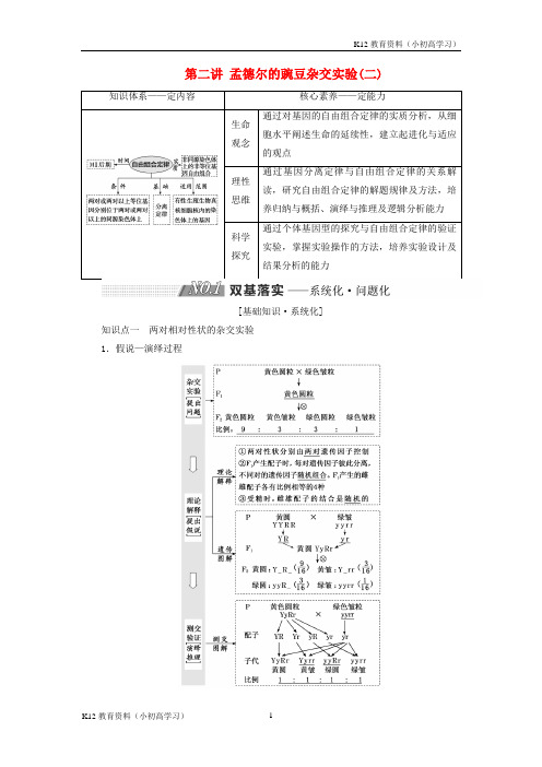 推荐K122019版高考生物一轮复习第五单元遗传的基本规律与伴性遗传第二讲孟德尔的豌豆杂交实验(二)精选教案