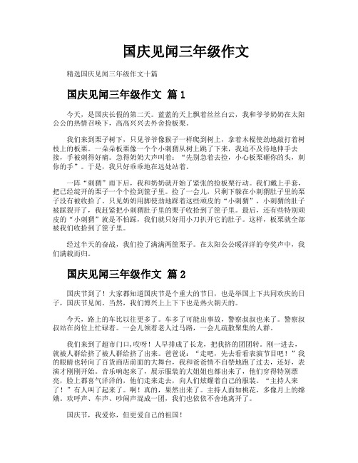 国庆见闻三年级作文