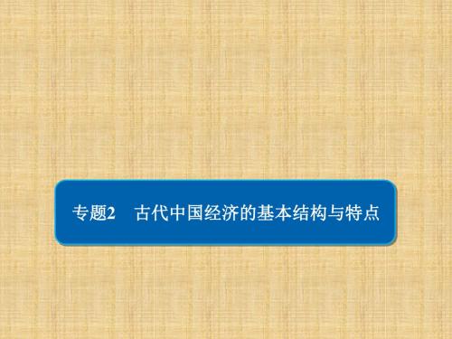 高考历史二轮复习第一部分中国古代史专题2古代中国经济的基本结构与特点习题名师课件