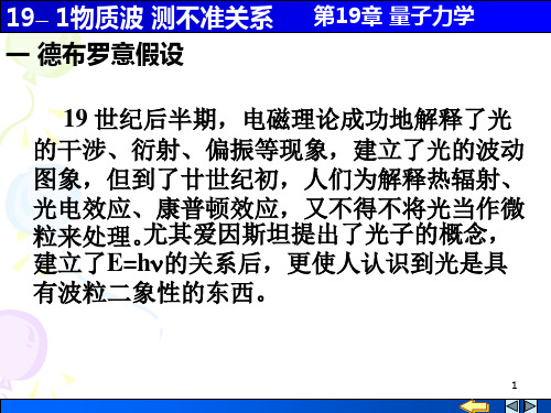 高二物理竞赛物质波测不准关系课件