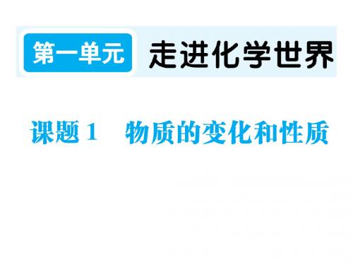 (名师整理)化学九年级上册第一单元《课题1 物质的变化和性质》习题精选精练精品课件