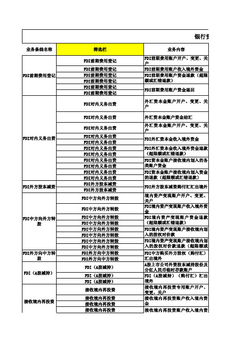 银行资本项目下数据报送参考规则