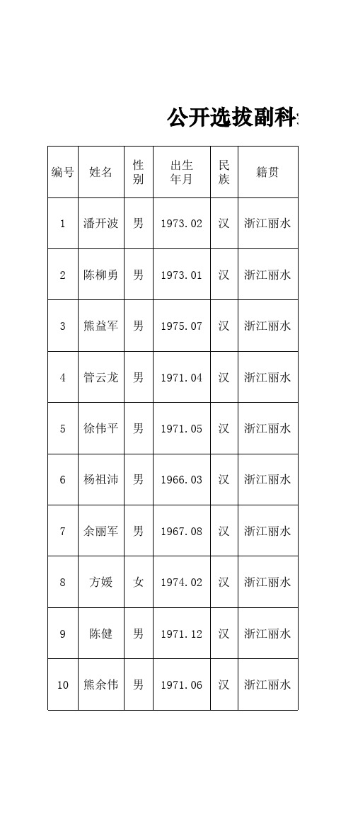 乡镇副职