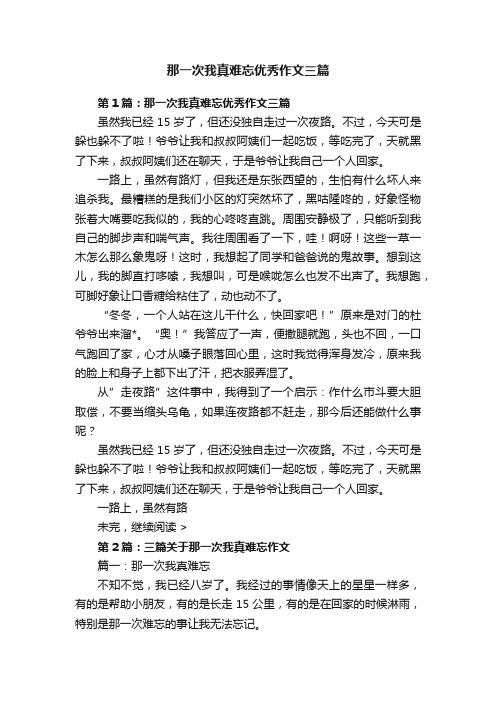 那一次我真难忘优秀作文三篇