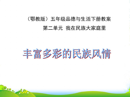 五年级品德与社会下册 丰富多彩的民族风情1课件 鄂教