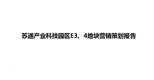 2011南通苏通产业科技园区E3、4地块营销策划报告99P