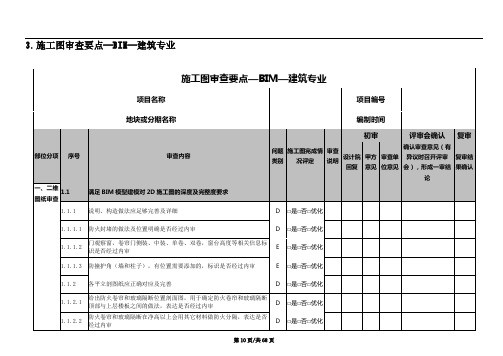 BIM模型施工图审查要点-建筑专业