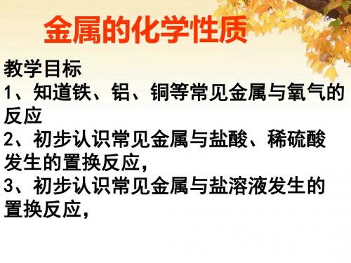 人教版九年级下册化学第八单元课题2金属的化学性质  人教版九下化学8.2金属的化学性质(26张幻灯片)