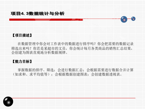 项目4.3数据统计与分析