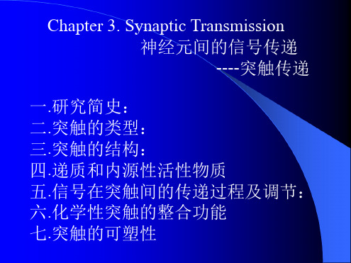 2019精选医学神经生物学课件chapter3.ppt