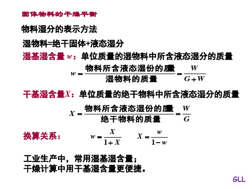 固体物料的干燥平衡