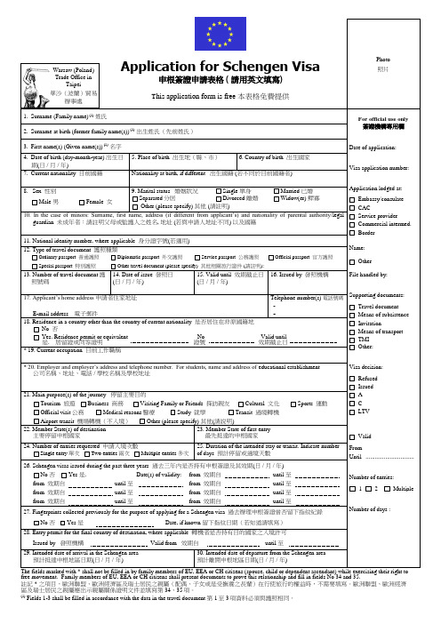 Application for Schengen Visa