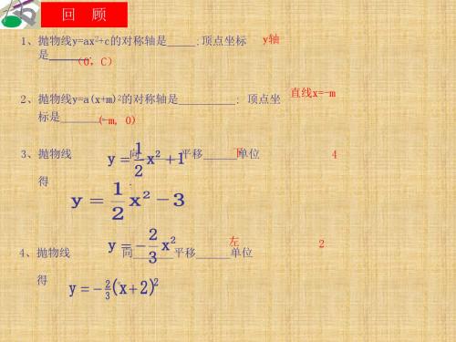 2017秋上海教育版数学九上26.3《二次函数y=ax2 bx c的图像》(第1课时)ppt课件