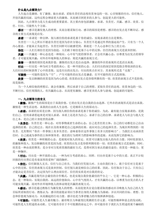 什么是九点领导力