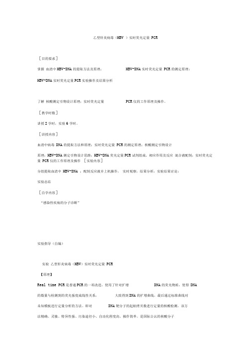 乙型肝炎病毒(HBV)实时荧光定量PCR