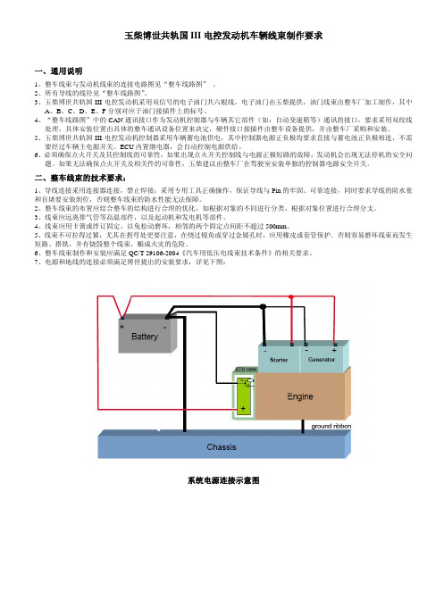 玉柴BOSCH共轨系统车辆线束接线图