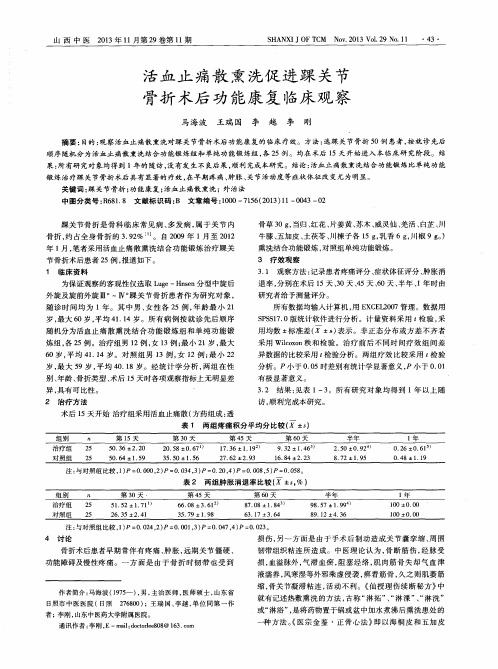 活血止痛散熏洗促进踝关节骨折术后功能康复临床观察