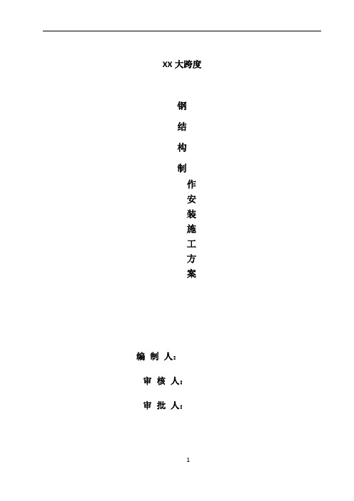 大跨度钢结构施工方案