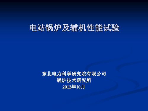 电站锅炉及辅机性能试验