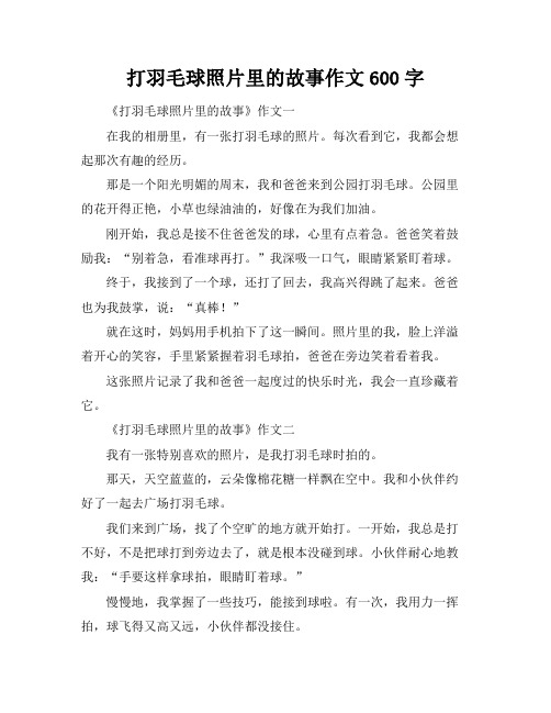 打羽毛球照片里的故事作文600字