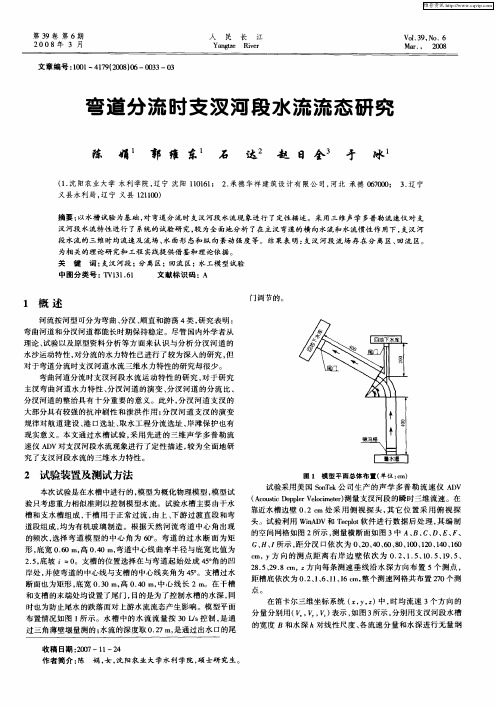 弯道分流时支汊河段水流流态研究