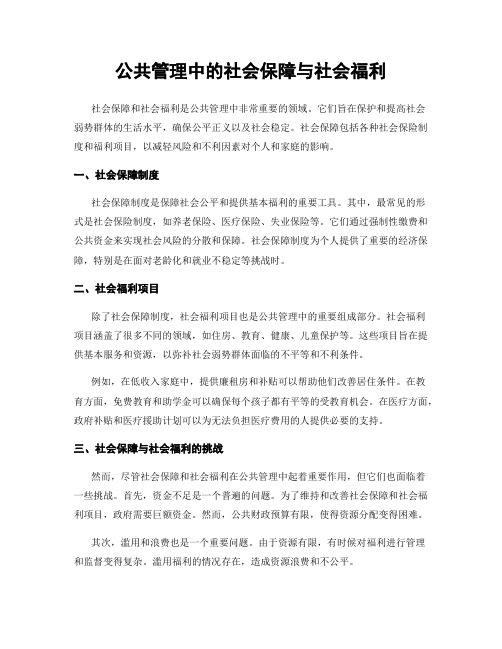 公共管理中的社会保障与社会福利