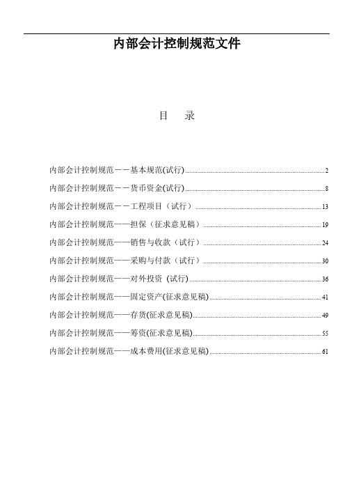 某集团公司全套内部会计控制规范文件.doc