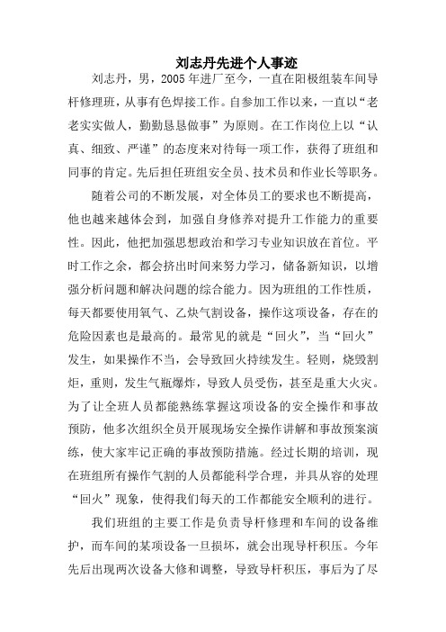 公司先进刘志丹个人材料