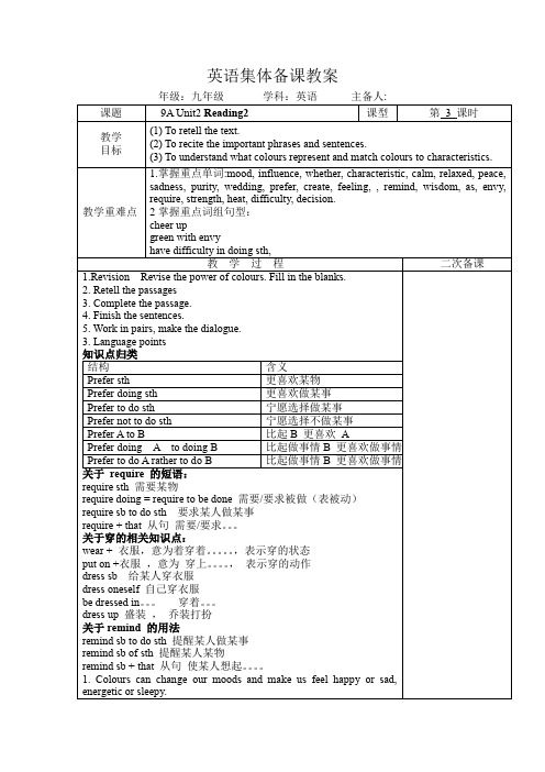 牛津译林版九年级英语上教案Unit2ReadingII