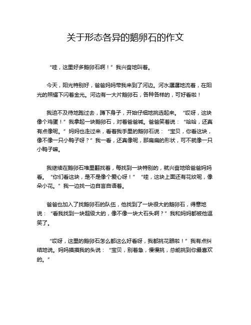 关于形态各异的鹅卵石的作文