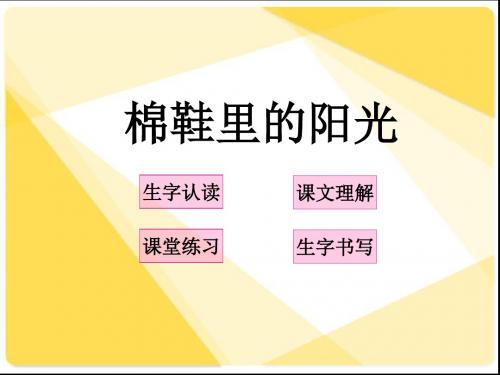 一年级语文PPT课件部编版棉鞋里的阳光