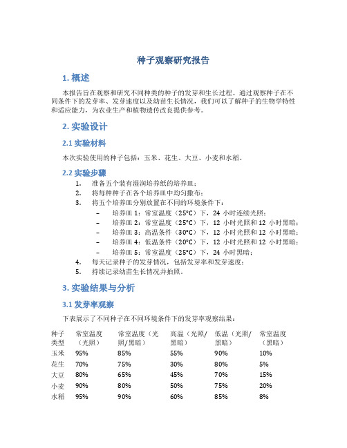 种子观察研究报告