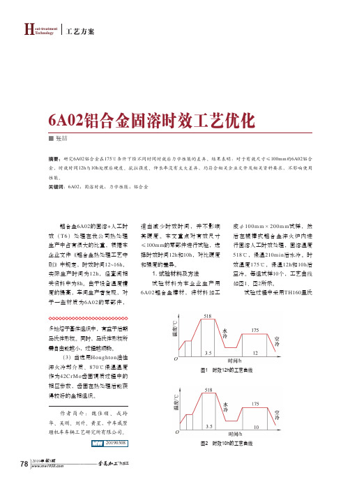 6A02铝合金固溶时效工艺优化