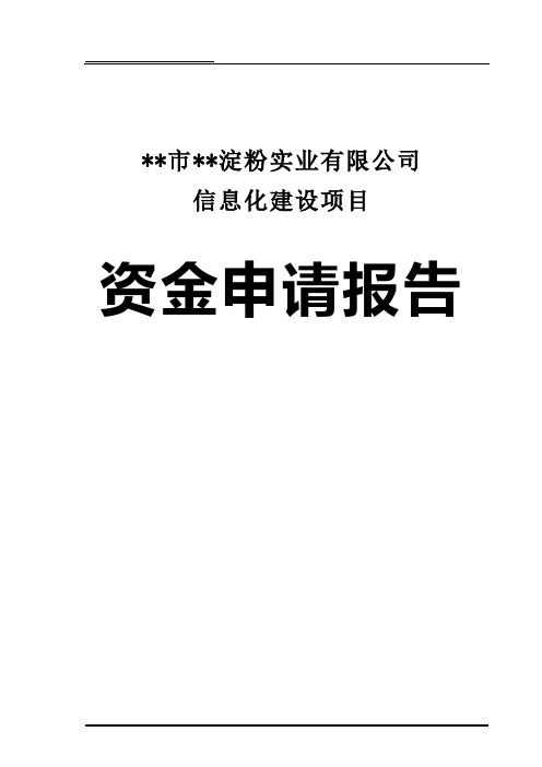 信息化建设项目资金申请报告