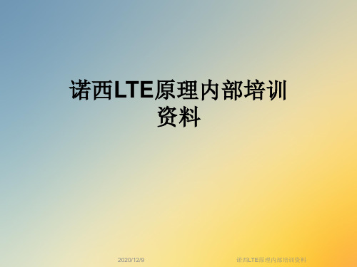 诺西LTE原理内部培训资料