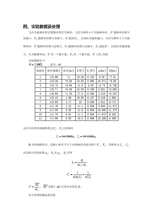 压电元件导纳圆的测量实验报告