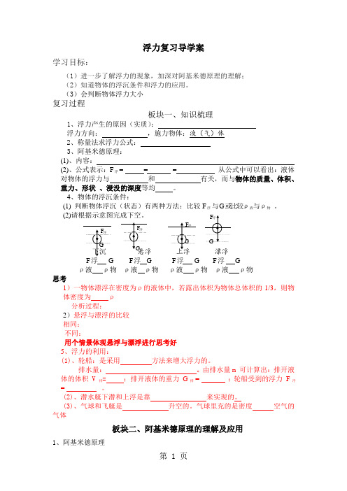 浮力复习导学案