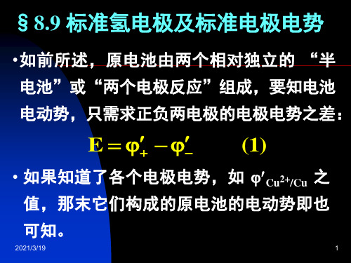 物理化学：8.09 标准氢电极及标准电极电势