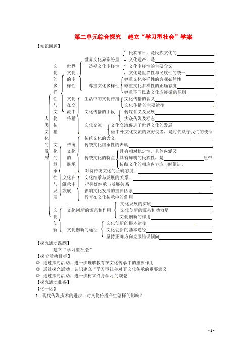 高中政治 综合探究《建立“学习型社会”》精品学案 新人教版必修3