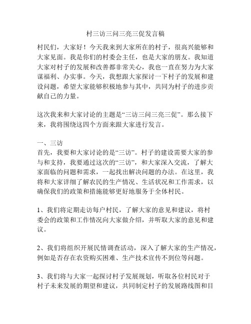 村三访三问三亮三促发言稿