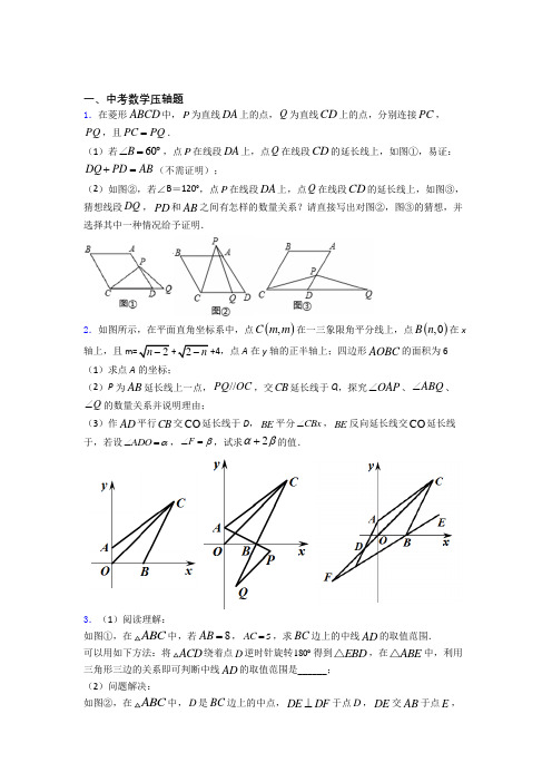 中考数学压轴题 易错题质量专项训练试题