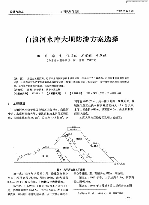 白浪河水库大坝防渗方案选择