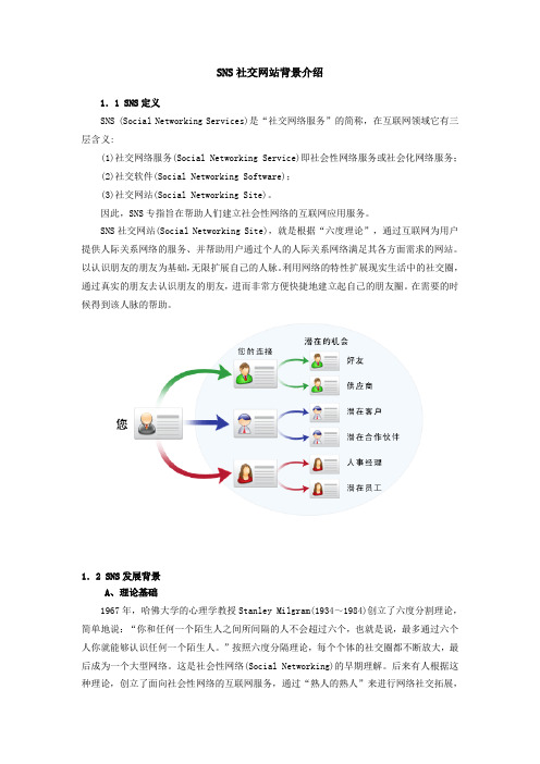 SNS社交网站背景介绍