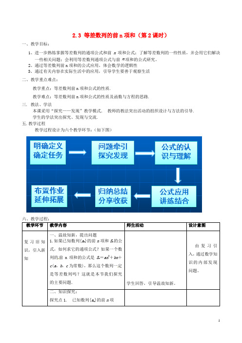 数列2.3等差数列前n项和(第2课时)教案新人教A版必修5