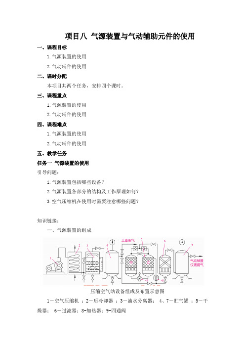 项目八 气源装置与气动辅助元件的使用