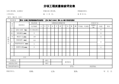 支座垫石实测项目